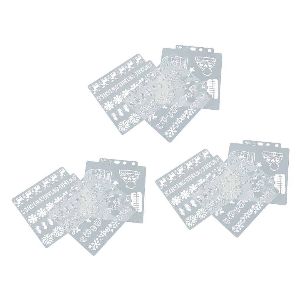 9 шт. полых шаблонов для рисования из ПЭТ рождественского стиля, многоразовые трафареты для копирования и рисования