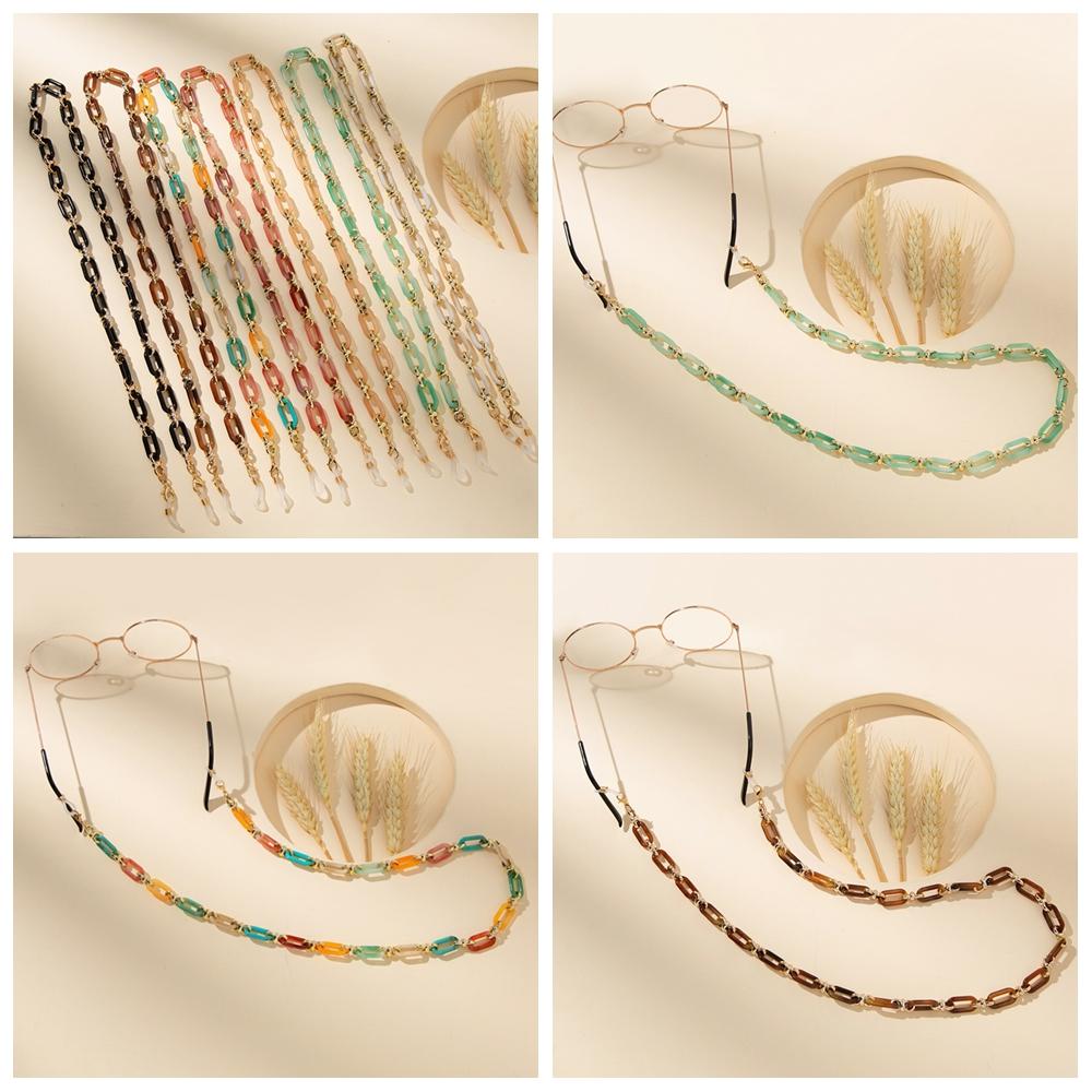 Ожерелье Нескользящая акриловая смола Цепочка для очков Шейный ремешок Шейный ободок Металлическая цепочка Шнурок для очков