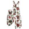 Women's Summer Overalls Floral Print Vintage Jumpsuit (Non-Adjustable Straps)
