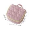 Spacious Zippered Makeup Bag for Skincare Essential Stylish Heart Print Toiletry Organizer Cosmetic Storage Container