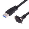 Cablecc тип C USB 3.1 нижний угол вверх двойной винтовой замок стандартный USB3.0 кабель для передачи данных 90 градусов для камеры 30 см