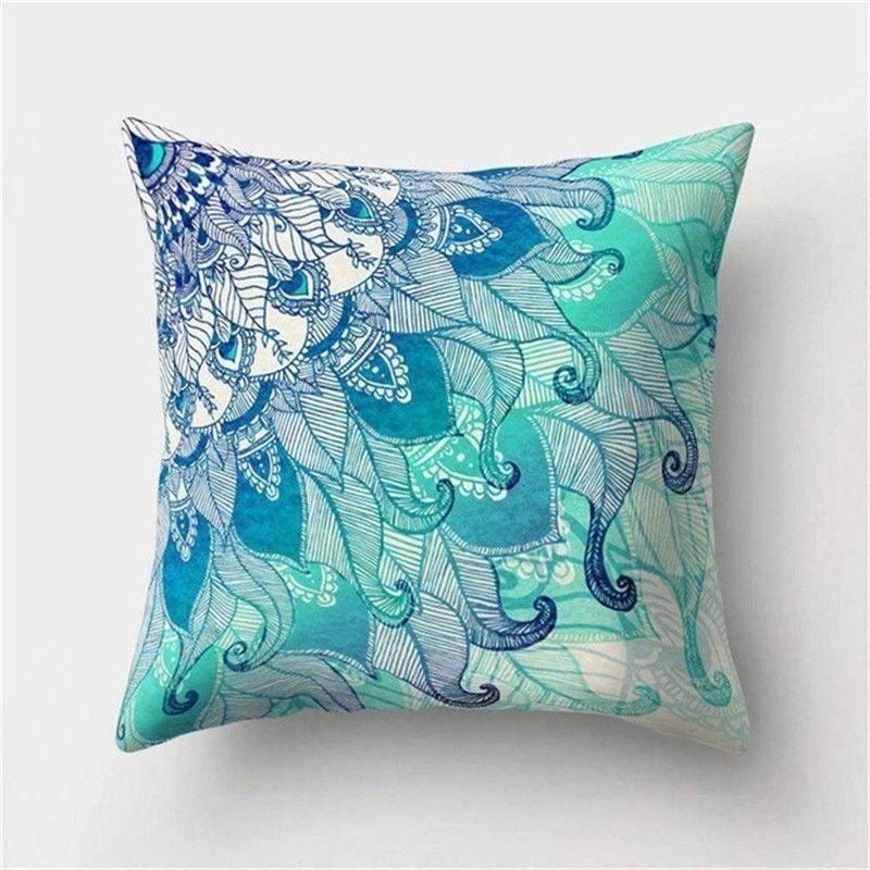 Elegant Boho Mandala Flower Square Cushion Cover For Stylish Home And Car Decoration