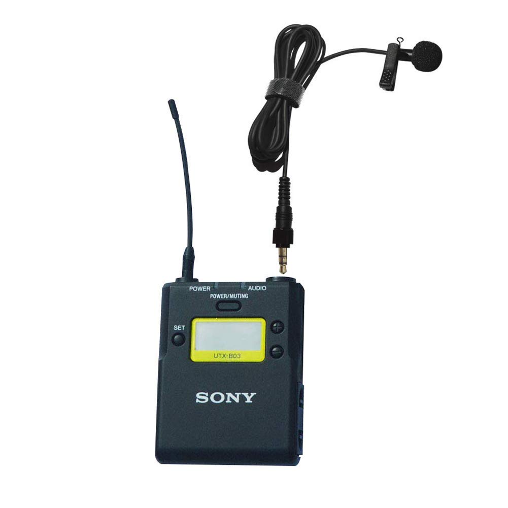 Микрофон-петличка NiceAI с беспроводным передатчиком Sony UWP, черный, ветрозащитный дизайн, шумоподавление, клипса (Совместимая серия) Микрофон, 120 см,