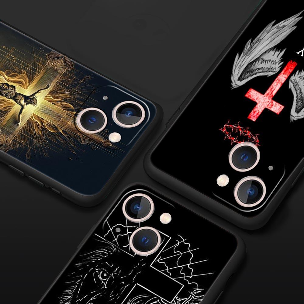 Чехол-бампер с узором в виде креста для iPhone 17 16 15 14 13 12 11 Pro Max 17 Air Plus Ударопрочный Мягкий ТПУ Корпус Сумки