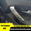 Для Peugeot 408 2024 Декоративная накладка на подлокотник салона, блестящая, из нержавеющей стали, наклейка на ручку двери салона автомобиля