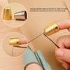 Hand-Working Sewing Thimble Metal Finger Shield Ring Leather Finger Protectors Thimble Rings for Knitting Quilting DIY Craft