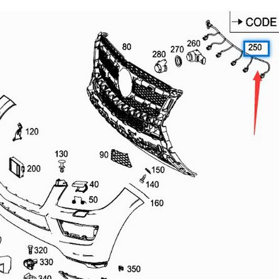 Жгут проводов датчика PDC переднего бампера для Mercedes-Benz GL/GLS W166