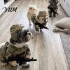 Подарок питомцу для любителей собак Тактический костюм солдата, Военный наряд на Хэллоуин, Шлейка Костюм собачки-героя Форма с шляпой, Забавный костюм для косплея