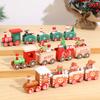 Christmas Wooden Train Merry Christmas Decoration for Home 2025 Navidad Xmas Tree Ornament Gingerbread Man Train New Year 2026