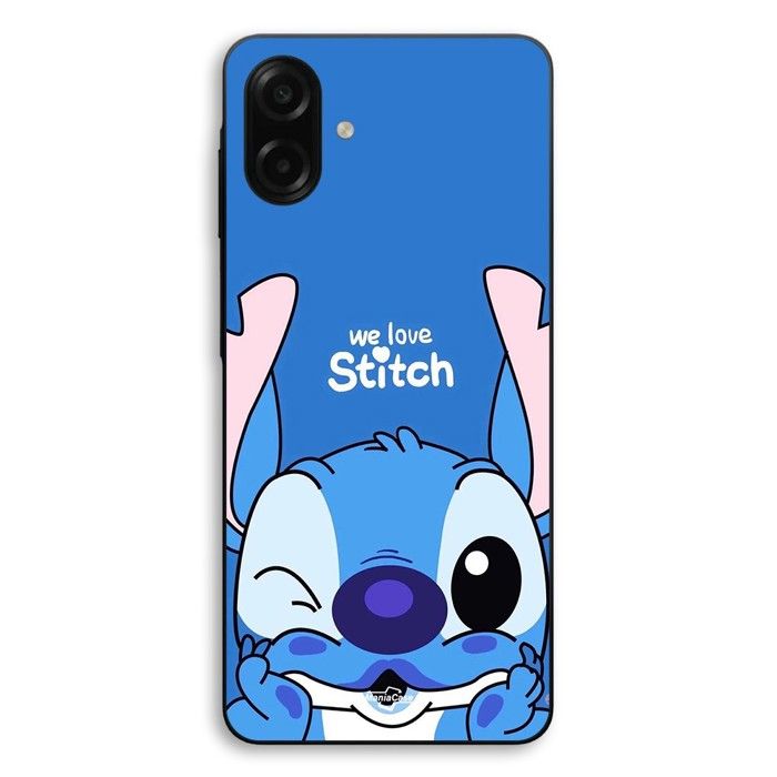 Coque Pour Samsung Galaxy A07 stitch cute ohana stitch bleu front bleu Maniacase