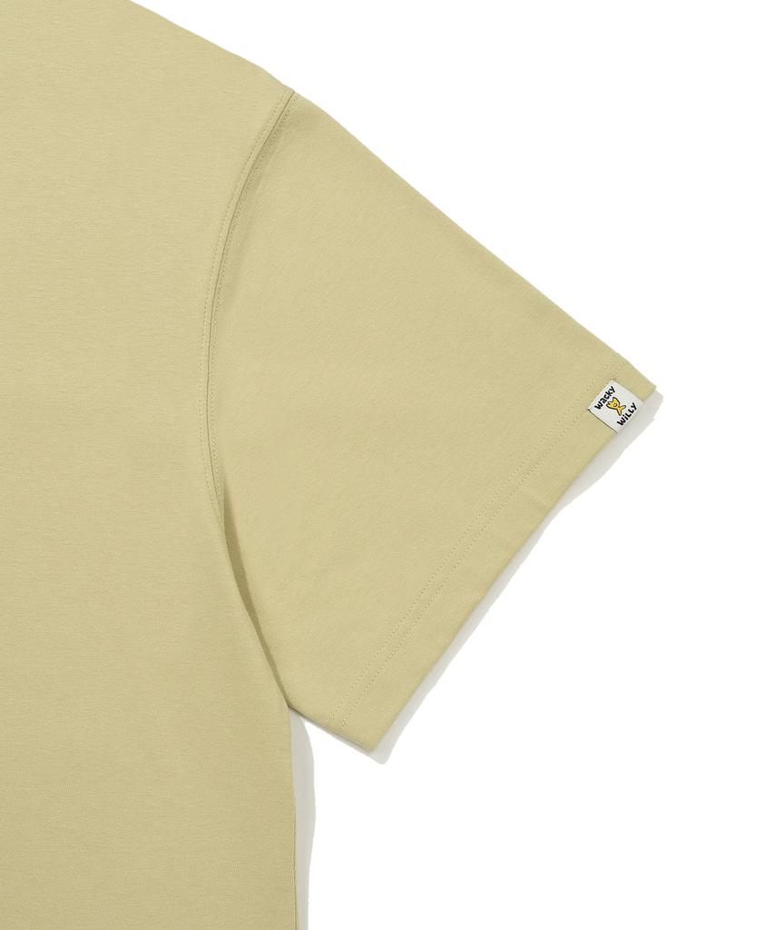 WACKY WILLY Kiki Line Typography Short Sleeve T-Shirt Yellow