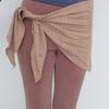 muwm Flare Banding Pants & Modular Shawl (Brown)