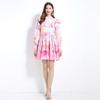 Spring Summer Women Elegant Lantern Sleeve Ruffles Mini Short Holiday Beach Dresses With Belt