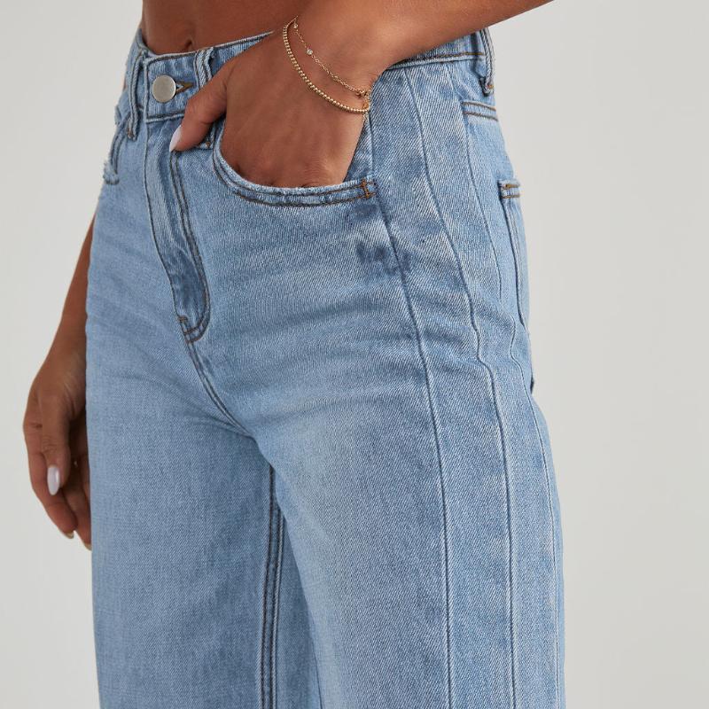 Модные прямые джинсы с кисточками, женские джинсовые брюки с высокой талией и карманами на пуговицах, женские повседневные свободные широкие брюки, новинка 2025 года