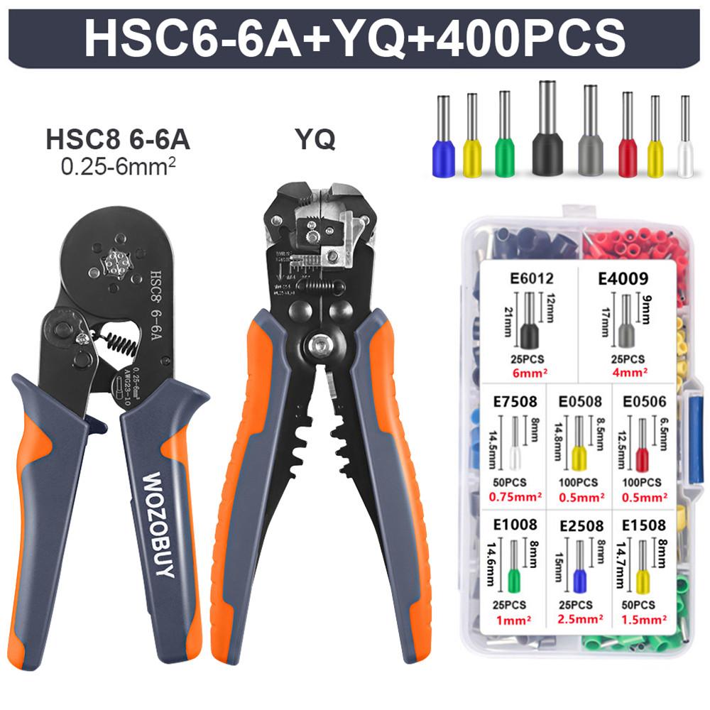 Ferrule Crimper Tool,Ratchet Crimping Tool Kit-Wire Stripper & Crimper Plier ,or Plier Set with Connectors