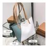 1 шт. Женские сумки для покупок Повседневная большая вместимость Женская лоскутная кожаная сумка-тоут Двухцветная сумка через плечо из искусственной кожи