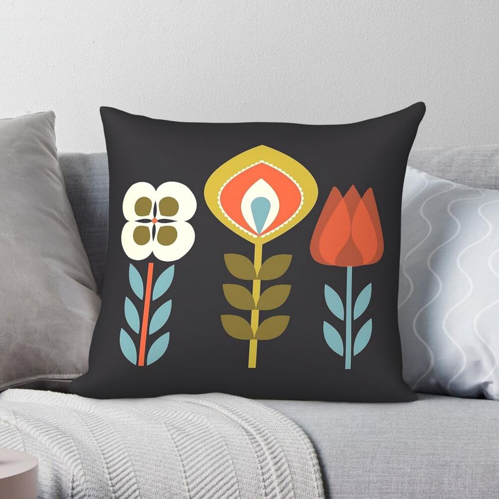 Scandinavian Flower Rudy Pillowcase Polyester Linen Velvet Creative Zip Decor Bed Cushion Cover