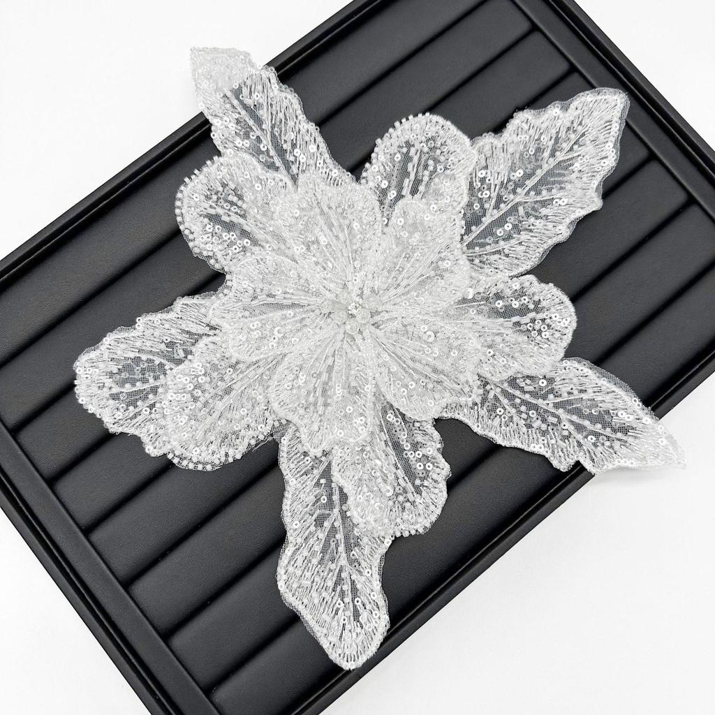 "Белая многослойная галстук-бабочка с пайетками, с аксессуарами для юбки и декоративной корсажной бусиной"