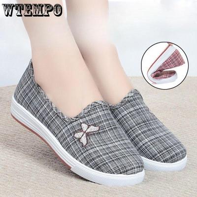 Старые пекинские тканевые туфли, женские нескользящие туфли среднего возраста на мягкой подошве, удобная обувь для бабушек с неглубоким носком, обувь для пожилых людей