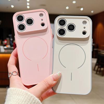 Чехол для телефона для iPhone 17 Pro Max Роскошный Магнитный для Magsafe Беспроводная Зарядка Ударопрочный Матовый Чехол для iPhone 16 Pro Max 15 14 13