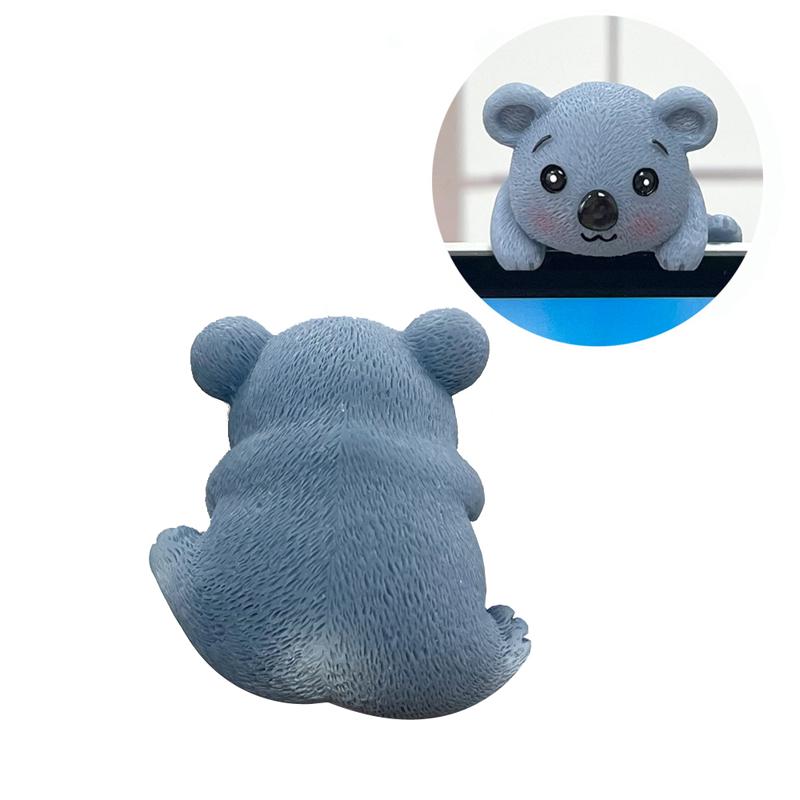 Креативный полимерный автомобильный центральный консольный экран навигатора, лежачая панда, украшение в виде животного, компьютерный дисплей, модель коалы, игрушка-свинья-медведь