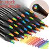 7-Color Black Wood Rainbow Core Colored Pencils for Artistic Painting