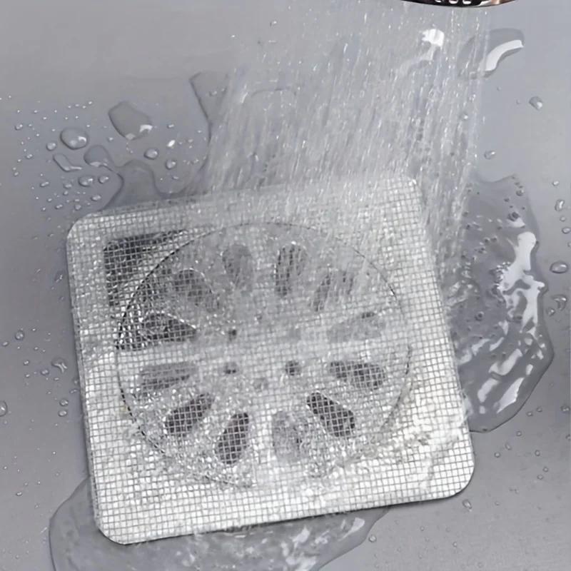 Disposable Shower Drain Hair Catcher Mesh Shower Drain Covers Floor Sink Strainer Filter Hair Stopper For Bathroom Kitchen