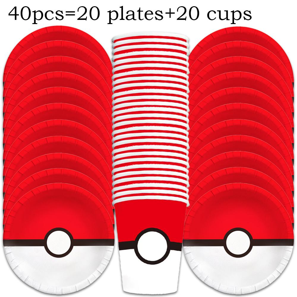 Cartoon Pikachu Birthday Party Decoration Kids Party Tableware Set Paper Cup Paper Plate Napkins Tablecloth Baby Shower Supplies