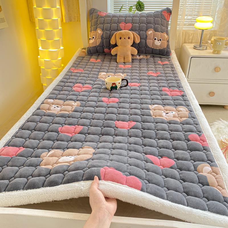 Наматрасник из молочного флиса с антистатическим слоем, складной тепловой топпер для кровати в общежитии - 90x200см до 200x220см Машинная стирка