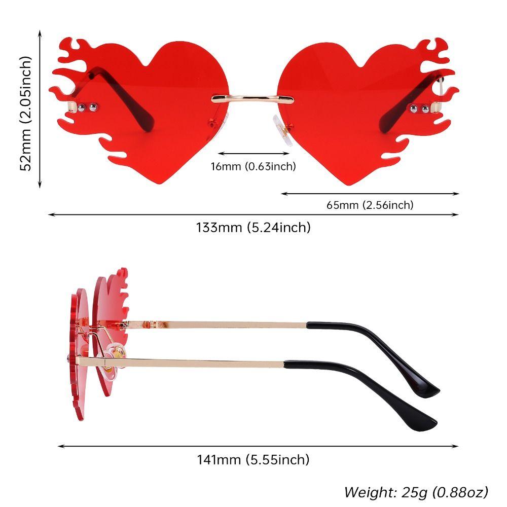 Costume Accessories Fire Heart Shaped Sunglasses Party Favor Eyewear for Women & Men