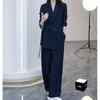 Модный и стройнящий пиджак на весну и осень, повседневный широкий костюм из двух предметов для женщин