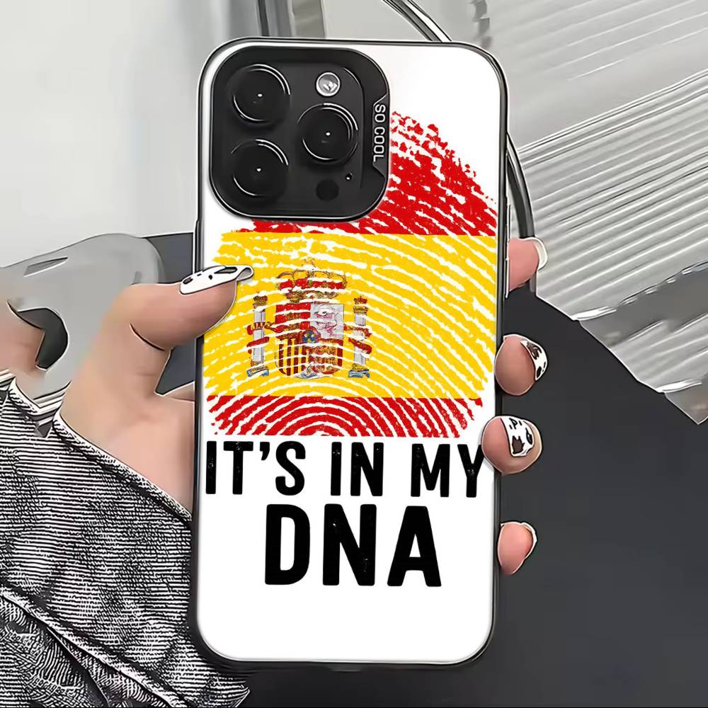 Чехол для телефона с поддержкой футбола, флаг Испании, для iPhone 17,16,15,14,13,12,11 Plus,Pro Max,XS, Цветной серебристый чехол для телефона Funda Cover