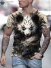 Men's T-Shirts Short Sleeve Beasts Graphic 3D Animal Printed Street Style Man Tops Oversized T-Shirt Casual O-Neck Harajuku Tee