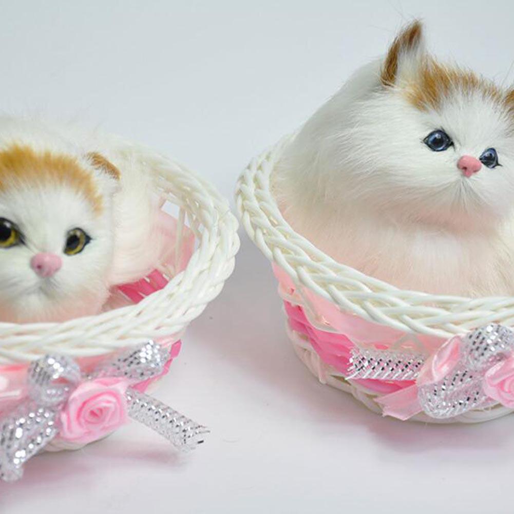 Реалистичная плюшевая игрушечная корзина для кошек, украшение для дома в виде кричащего автомобиля