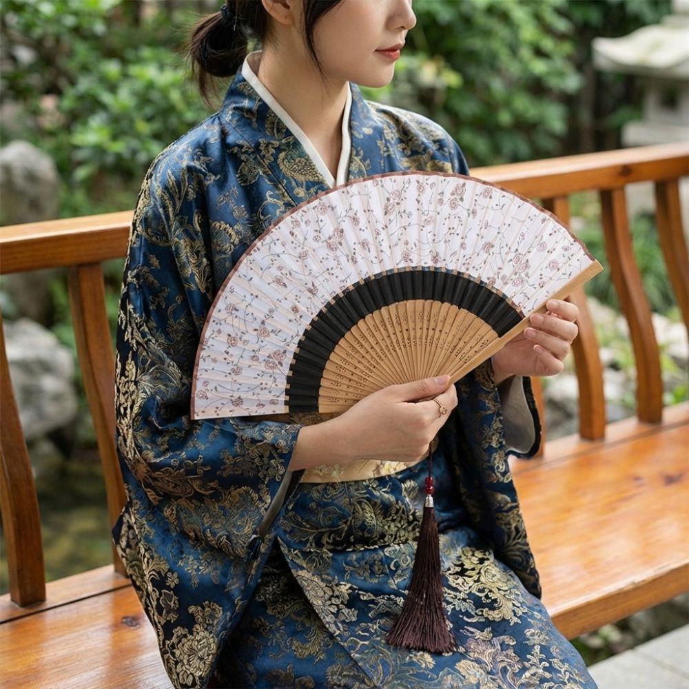 Portable Chinese Style Fan Vintage Bamboo Fan Gift Fan Folding Fan Scenic Area