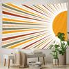 Хиппи Медитация Украшения Винтаж Солнце Луна Гобелен Радуга Восход Закат Абстрактный Стиль Настенный декор