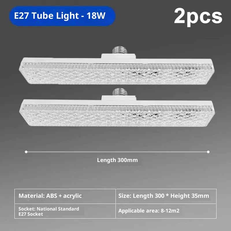 1/2Pcs E27 Led Lamp Strip Tube Lighting Ac175-265V 15/18/24W 6500K Bulb Adjustable Direction 360° Indoor White Long  Bulb