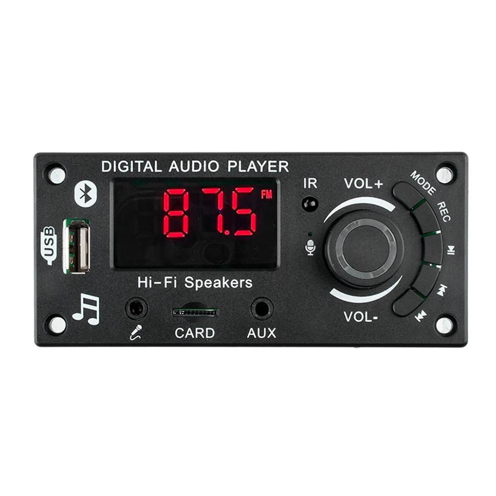 2*50 Вт DIY цифровой усилитель Bluetooth 5,0 MP3 декодер плата автомобильный MP3 музыкальный плеер USB FM-радио TF карта микрофон Aux модуль записи