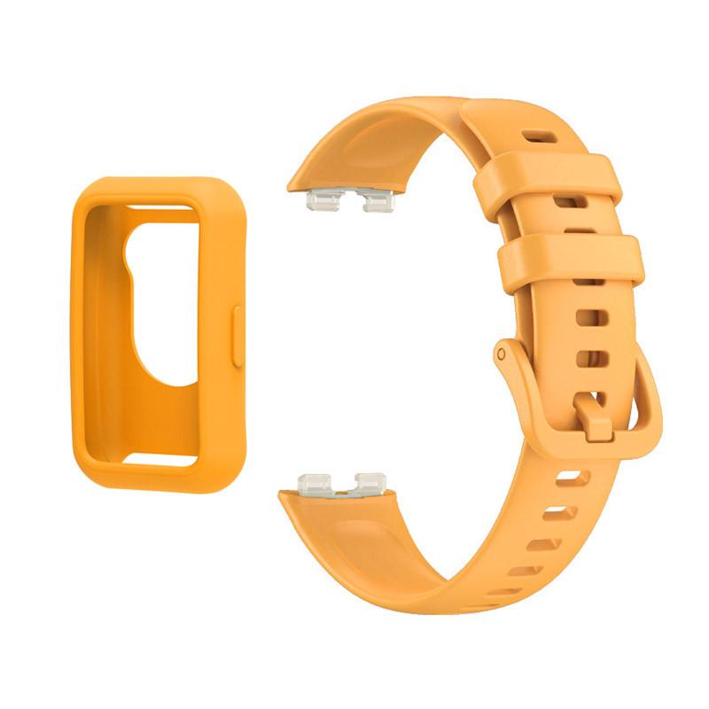 Silicone Strap For Huawei Band 8 9 10 Beacelet With Soft Case Replacement Watchband Accessories