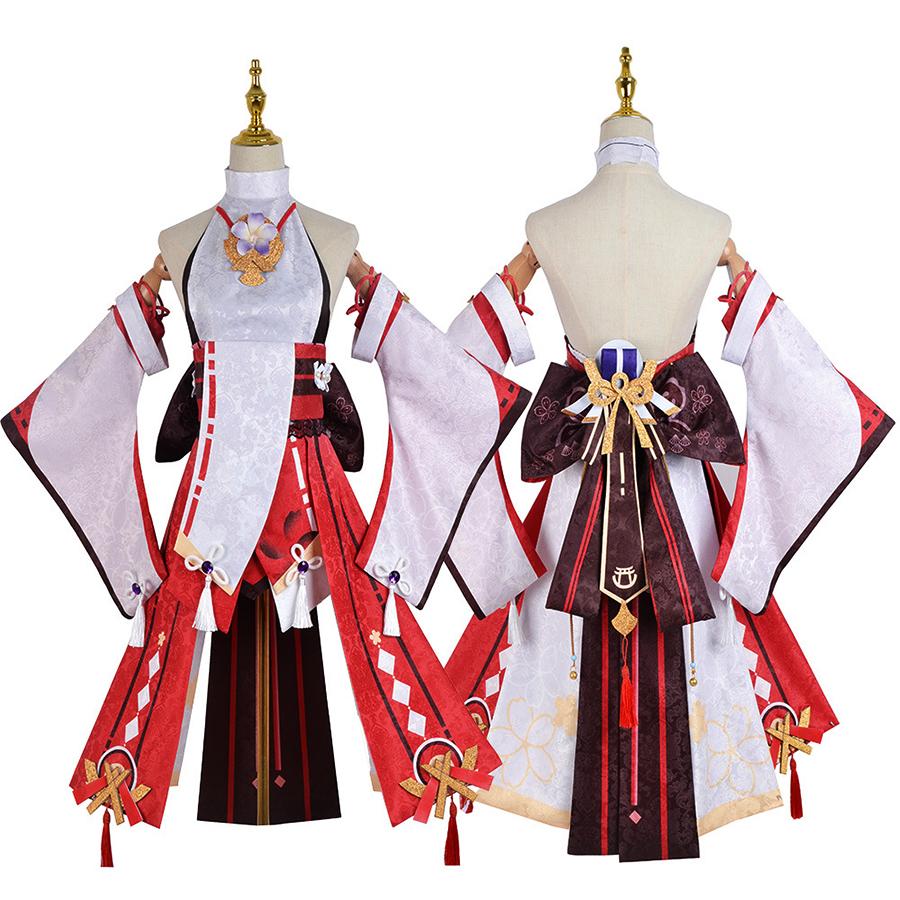 Игра Косплей Yae Miko Guuji Yae костюмы униформа парик женские костюмы для Хэллоуина платье костюм
