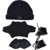 YUYAKESHI Doll Cotton Doll Clothes 20CM Doll Clothes Change Twist Sweater Black Plush Doll Sweater Doll Clothes Set with Shorts (Hat + Sweater +