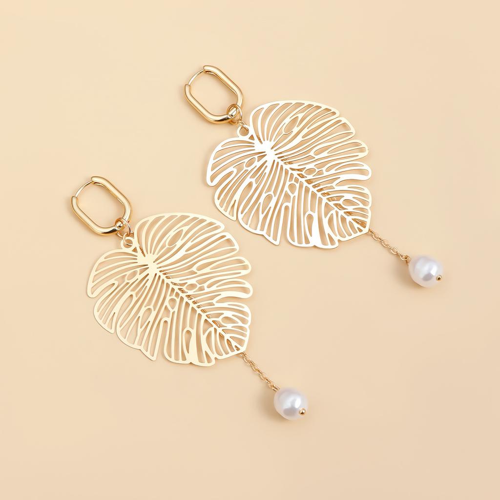 Серьги в стиле ретро с листьями