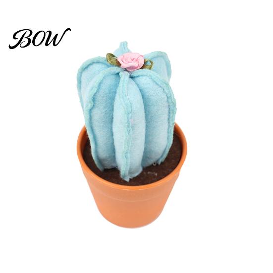 Handmade Non-woven Plant Cactus Ornaments, Soft Fabric Artificial Potted for Desk Durable Desktop Decoration Decor, No Watering Mini Gift Home