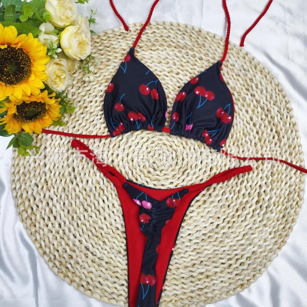 Европейский и американский новый плетеный треугольный купальник-бикини