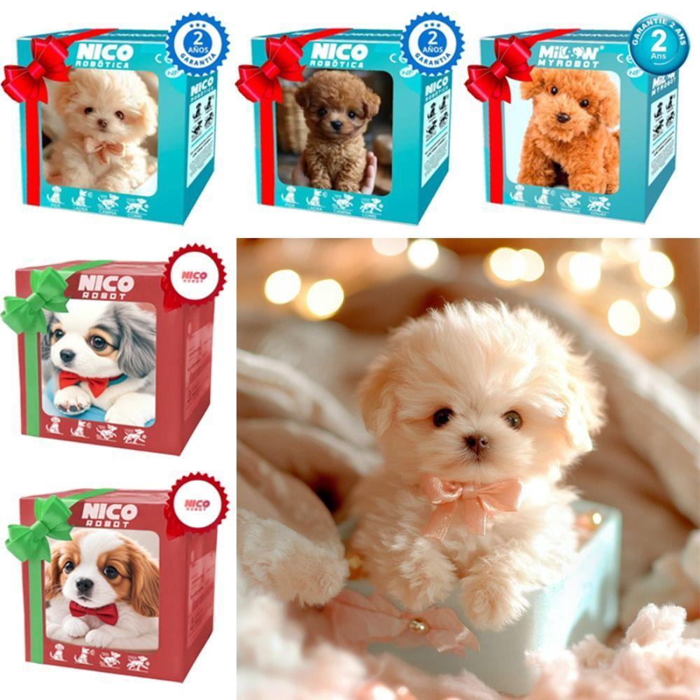 Fashion Plush Robot Puppy Walking Barking Simulated Puppy Interactive Tail Wagging Walking Dog Toy Chilren