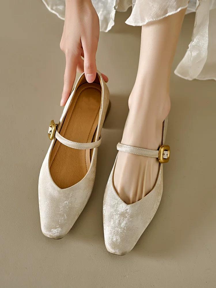 Гигантская мягкая кожа в новом китайском стиле с туфлями Мэри Джейн женские французские ретро универсальные туфли на толстом среднем каблуке с квадратным носком