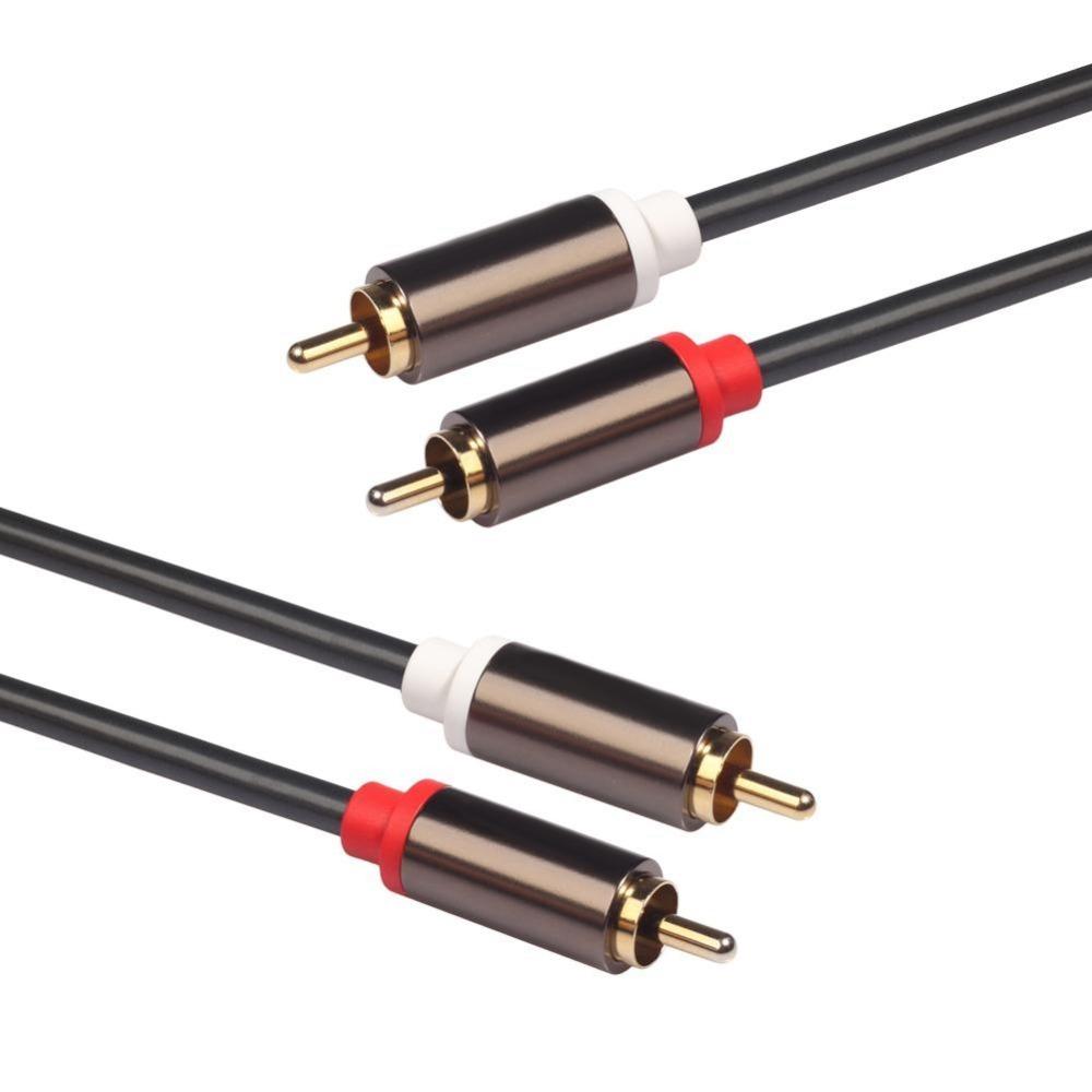 Aluminum Alloy Casing Stereo Speaker Cable Gold Plated Plug Amplifier Cable  Car Audio Systems