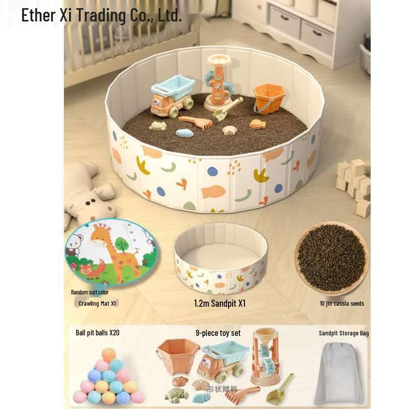 Детская песочница и бассейн с океаническими шариками с ограждением и семенами кассии, игрушки для песка для помещения
