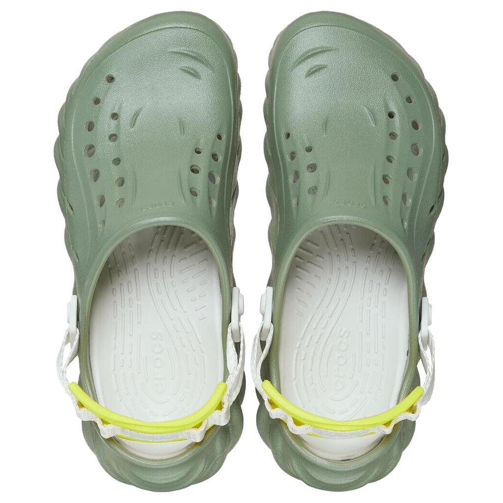 Crocs Echo Round Toe Thick Sole Clogs Unisex Footwear Avocado-Green 207937-308