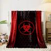 Red Biohazard Symbol Design Blanket Flannel blanket for bedroom, living room, sofa, and nap sofas.